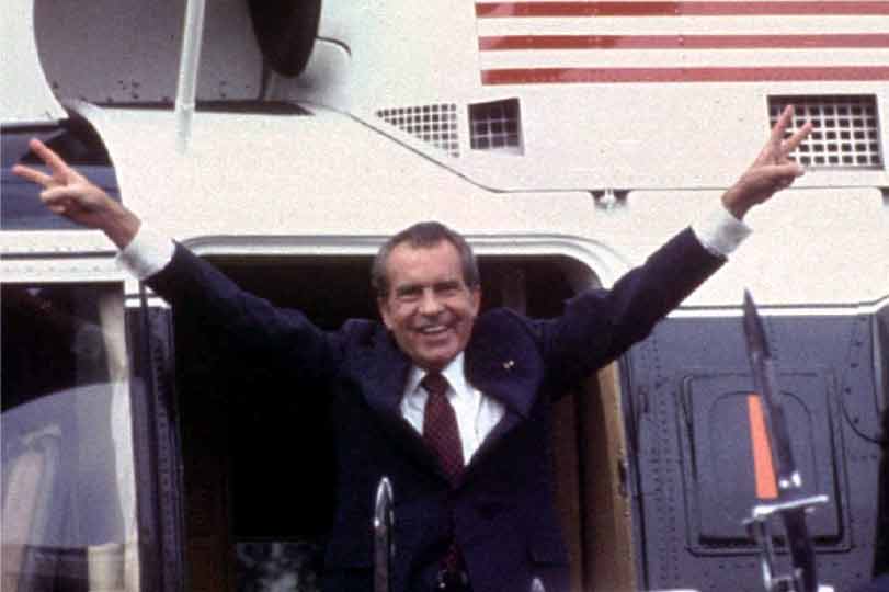 Nixon departs